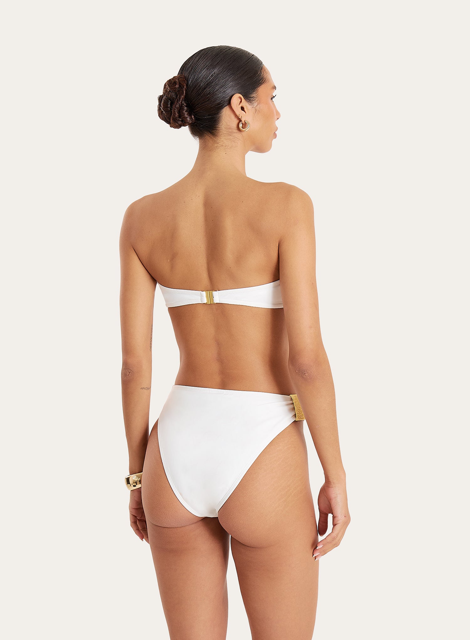 White Hardware Bandeau Bikini Top